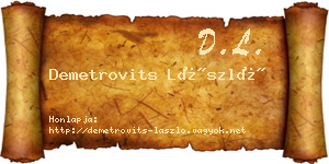 Demetrovits László névjegykártya