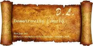 Demetrovits László névjegykártya