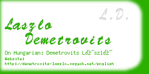 laszlo demetrovits business card